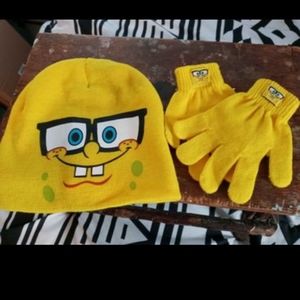 Spongebob hat and gloves set